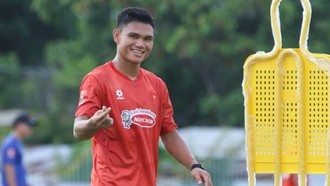 Hậu vệ Phạm Xuân Mạnh trong buổi tập chiều 22/7 của đội tuyển Việt Nam. (Nguồn: VFF)
