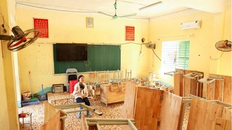 Các cơ sở giáo dục khắc phục hiệu quả do mưa lũ. (Ảnh: TTXVN)