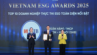 SHB được vinh danh TOP 10 Doanh nghiệp thực thi ESG toàn diện nổi bật