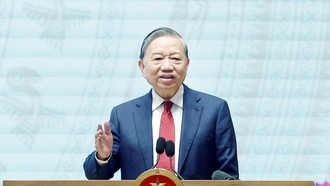 Tổng Bí thư Tô Lâm phát biểu.