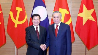 Tổng Bí thư Tô Lâm và Tổng Bí thư, Chủ tịch nước Lào Thongloun Sisoulith.