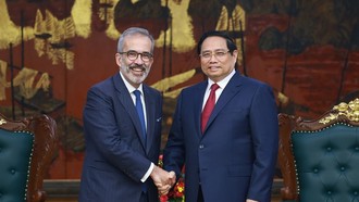 Thủ tướng Phạm Minh Chính tiếp Bộ trưởng Quốc vụ, Bộ trưởng Ngoại giao Bồ Đào Nha Paulo Rangel đang thăm chính thức Việt Nam.