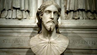 Bức tượng bán thân của Chúa Jesus được xác định là tác phẩm của bậc thầy thời Phục Hưng Michelangelo. (Ảnh: AFP/Yonhap)