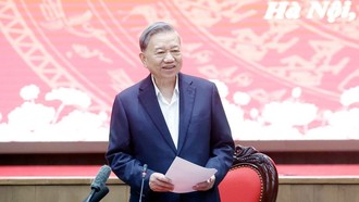 Tổng Bí thư Tô Lâm phát biểu. 