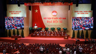 Toàn cảnh Phiên bế mạc Đại hội XI Mặt trận Tổ quốc Việt Nam.
