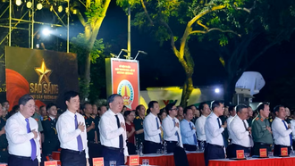 Tổng Bí thư, Chủ tịch nước Tô Lâm, Thủ tướng Lê Minh Hưng và các đại biểu tại điểm cầu Hà Nội.
