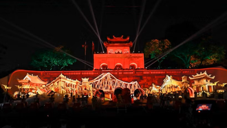 Các màn trình diễn 3D mapping tại chương trình khai mạc Lễ hội tại Hoàng thành Thăng Long.