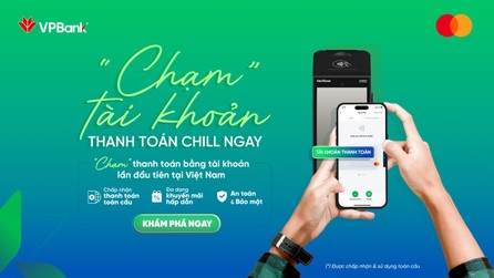 Khách hàng sử dụng giải pháp “Thanh toán bằng tài khoản” của Mastercard sẽ đón nhận nhiều ưu đãi độc quyền và chương trình hoàn tiền hấp dẫn từ VPBank trong thời gian tới.