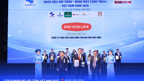 Dai-ichi Life Việt Nam tiếp tục được vinh danh “Top 10 Nhãn hiệu nổi tiếng Việt Nam 2026”