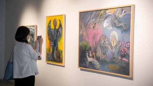 Các tác phẩm của họa sĩ Nguyễn Nghĩa Cương - tác giả trong sách Viet Art Now – Một số gương mặt điển hình được VCCA giới thiệu tại triển lãm Tỏa 2