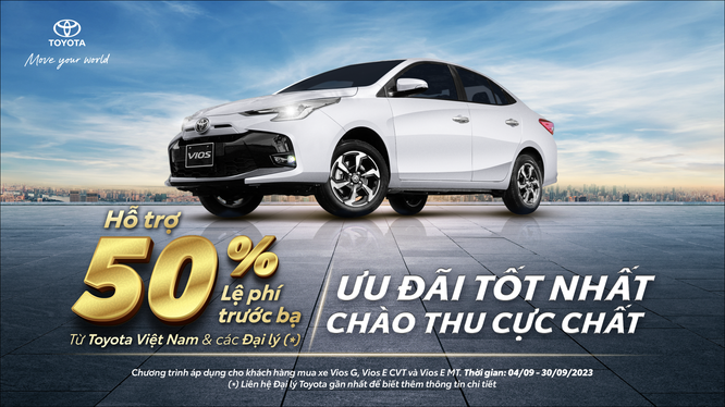 Toyota Vios nhận ưu đãi lớn trong tháng 9/2023