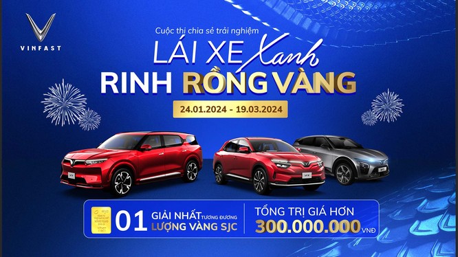 Khởi động cuộc thi “Lái xe xanh - Rinh rồng vàng”, VinFast tìm chủ nhân giải thưởng vàng ròng