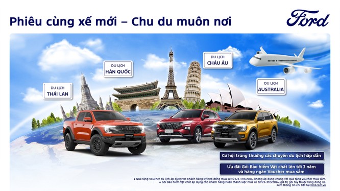 Mua xe Ford trong tháng 3, nhận ngay cơ hội trúng thưởng chuyến du lịch nước ngoài