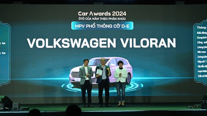 Volkswagen Viloran đạt giải thưởng ô tô của năm 2024 phân khúc MPV thuộc Car Awards 2024