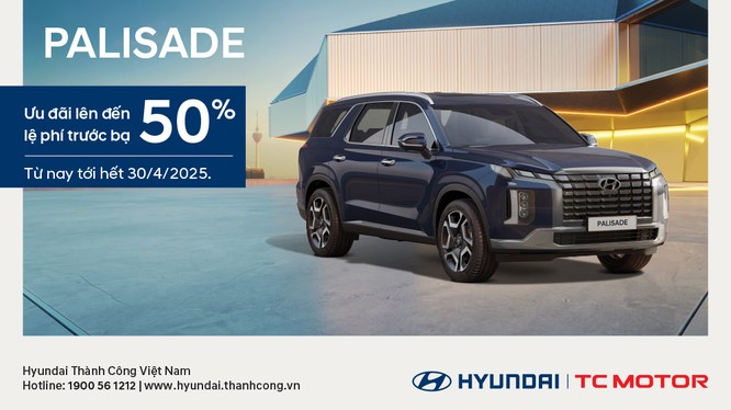 Hyundai Thành Công triển khai ưu đãi đặc biệt cho mẫu xe Palisade nhân dịp kỷ niệm 50 năm thống nhất đất nước
