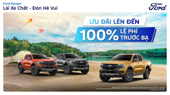 Ford Việt Nam và hệ thống đại lý triển khai chương trình khuyến mãi trong tháng 5 với giá trị lên tới 100 triệu đồng