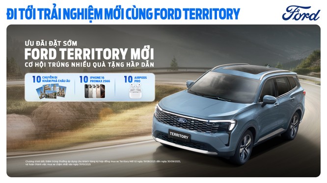 Ford Việt Nam và hệ thống đại lý triển khai chương trình 'ưu đãi đặt sớm Ford Territory mới' cùng cơ hội nhận giải thưởng giá trị