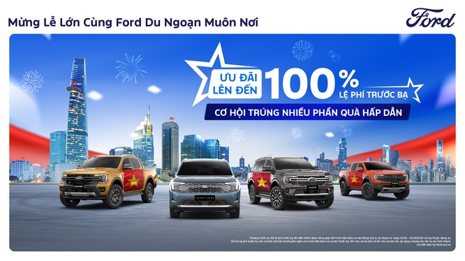 Ford Việt Nam và hệ thống đại lý triển khai nhiều chương trình ưu đãi lớn, hỗ trợ lệ phí trước bạ lên đến 100% trong tháng 9
