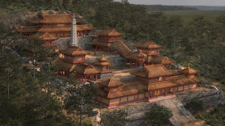 Chùa Dạm thời Lý nhìn từ trên cao