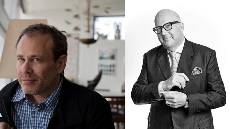 Hai cố vấn nghệ thuật, Allan Schwartzman (phải) và Philip Hoffman.