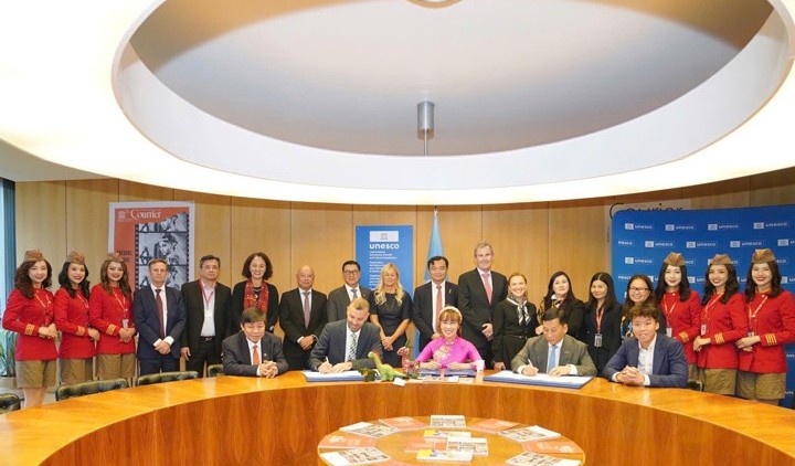 Lễ ký kết Khung thoả thuận hợp tác giữa Unesco và Sovico giai đoạn 2025 – 2035.