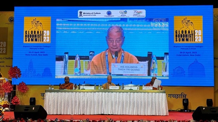 Trưởng lão Hoà thượng Thích Trí Quảng được mời thuyết trình chính trong phiên đầu tiên của diễn đàn dành cho chư Tăng tại Hội nghị Thượng đỉnh Phật giáo Toàn cầu năm 2023 tổ chức tại Ấn Độ.