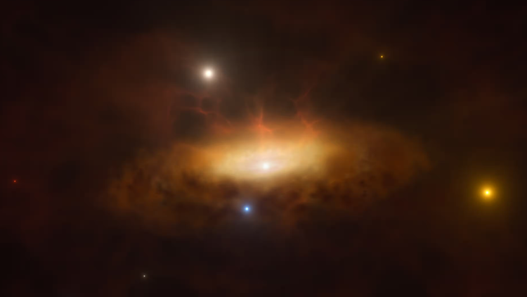 Phát hiện hố đen "thức tỉnh", hút lượng lớn vật chất xung quanh. Ảnh: ESO/M Kornmesser