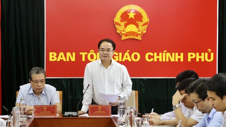 Trưởng ban Vũ Chiến Thắng phát biểu tại buổi làm việc