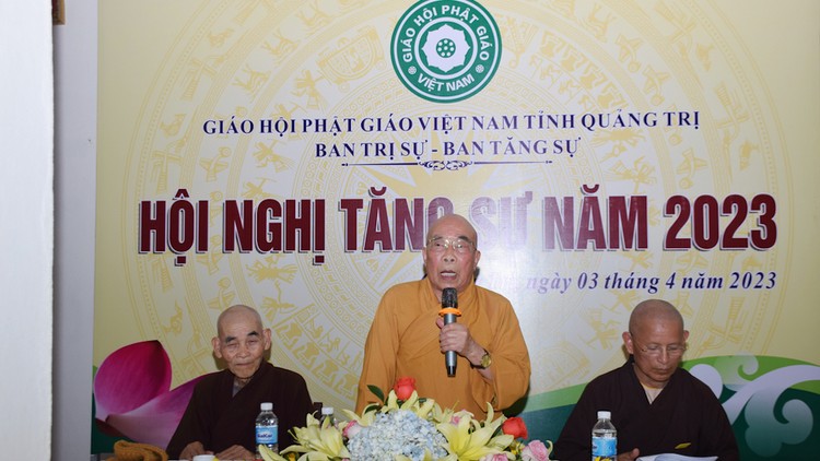 Hòa thượng Trưởng BTS, Trưởng ban Tăng sự phát biểu khai mạc.