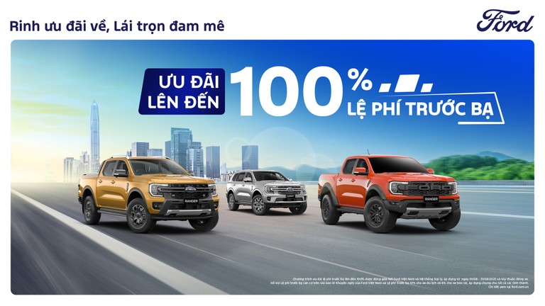 Ford Việt Nam và hệ thống đại lý triển khai chương trình khuyến mãi tháng 8 với ưu đãi lên tới gần 60 triệu