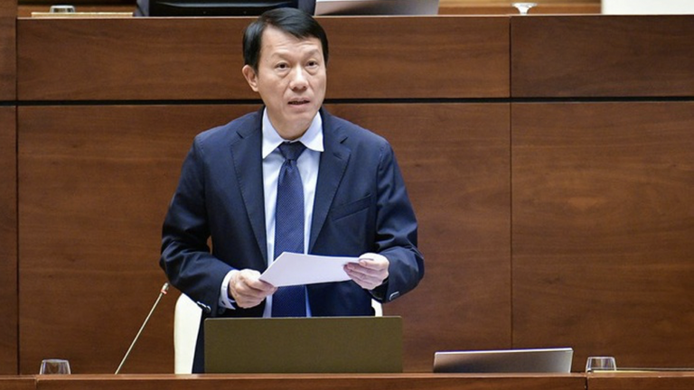 Đại tướng Lương Tam Quang - Bộ trưởng Bộ Công an phát biểu về sàn dữ liệu tại Việt Nam.