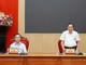 Đồng chí Lê Hồng Vinh, Phó Bí thư Tỉnh ủy, Chủ tịch UBND tỉnh và đồng chí Hoàng Xuân Tân, Phó Chủ tịch UBND tỉnh chủ trì buổi làm việc. (Ảnh: Đặng Hà)