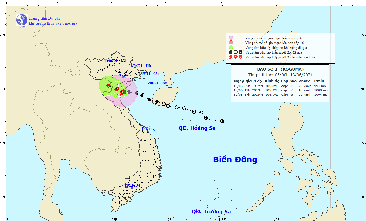 Bão số 2 tiến vào đất liền