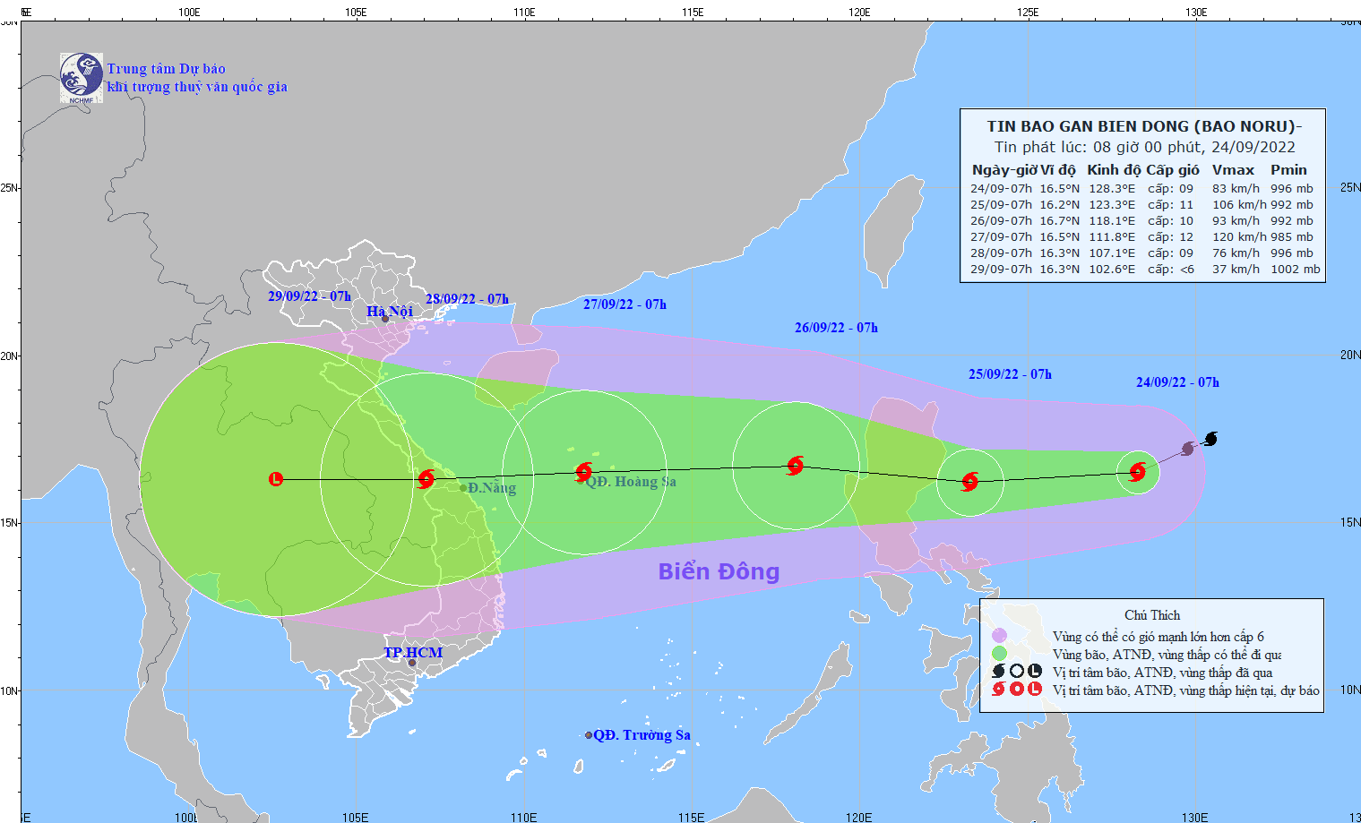 Bão Noru hướng về Biển Đông