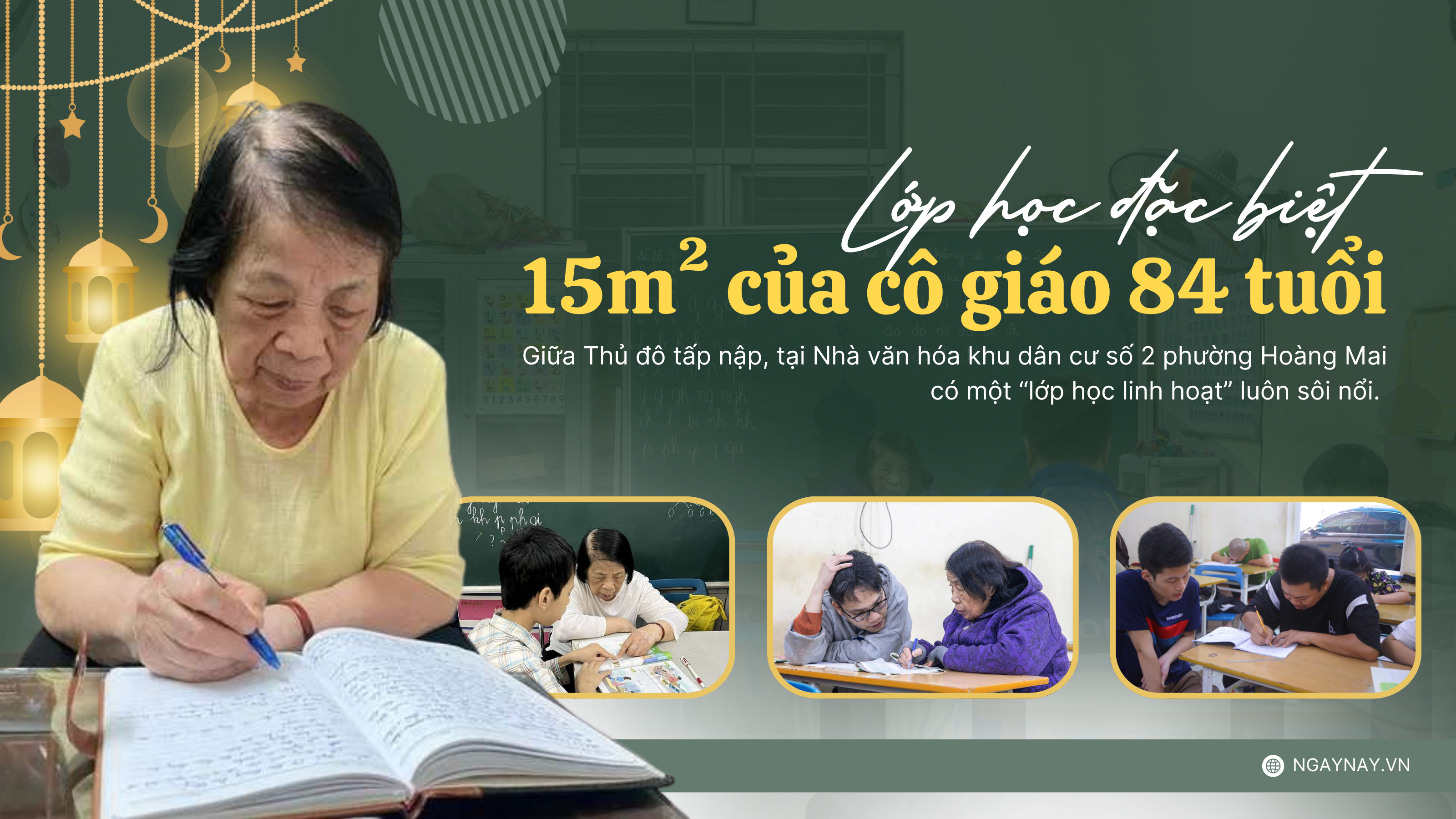 Lớp học đặc biệt 15m² của cô giáo 84 tuổi