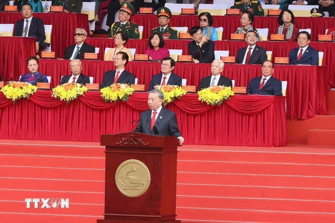 Diễn văn của Tổng Bí thư Tô Lâm tại Lễ kỷ niệm 50 năm thống nhất đất nước ảnh 1