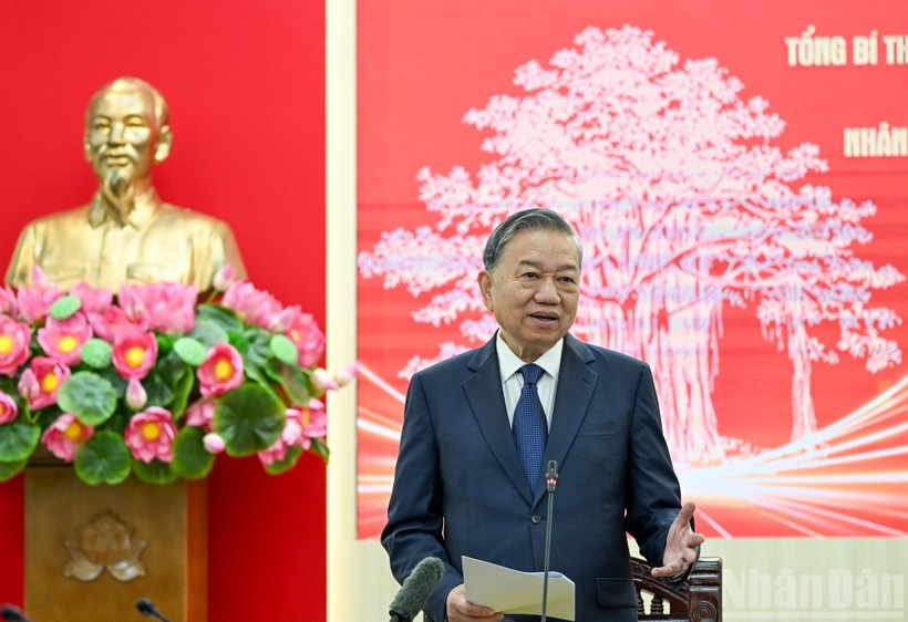 Bài phát biểu của Tổng Bí thư Tô Lâm tại cuộc làm việc với Báo Nhân Dân ảnh 1
