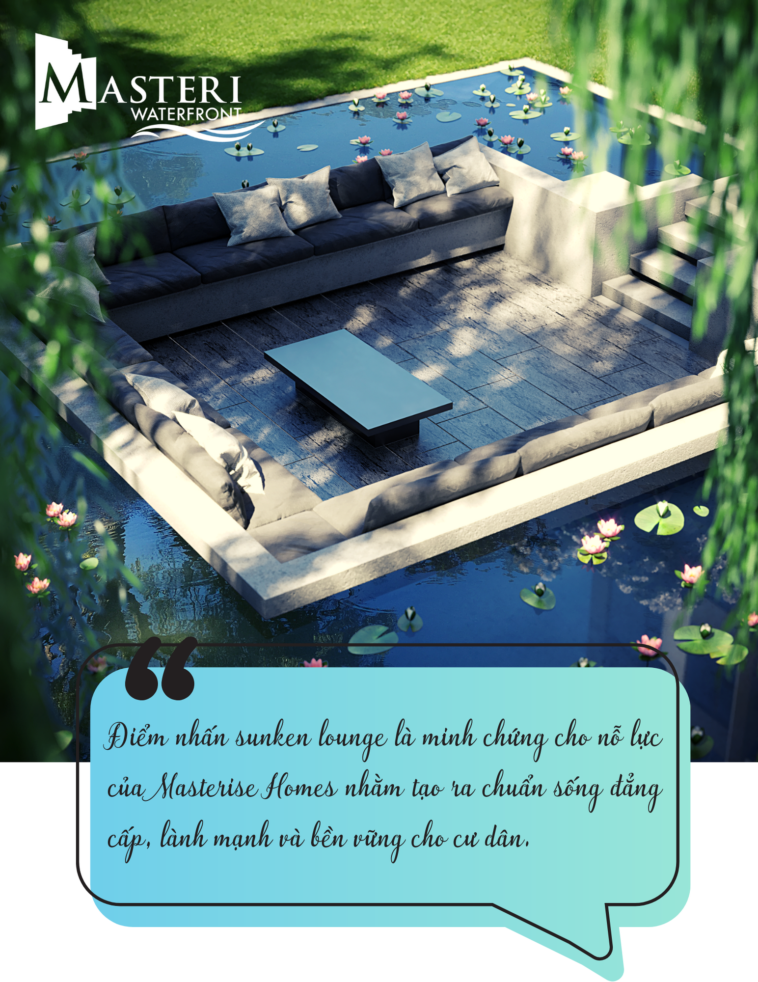 Thiết kế 'lounge chìm' hoàn thiện không gian sống chuẩn nghỉ dưỡng 5 sao tại Masteri Waterfront ảnh 6