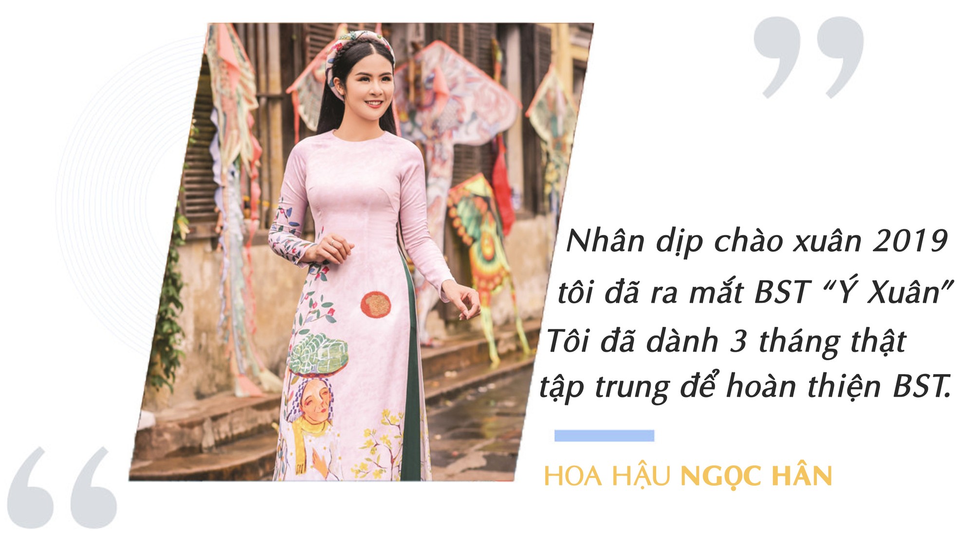 Hoa hậu Ngọc Hân thiết kế áo dài Tết lấy cảm hứng từ ca dao ảnh 5