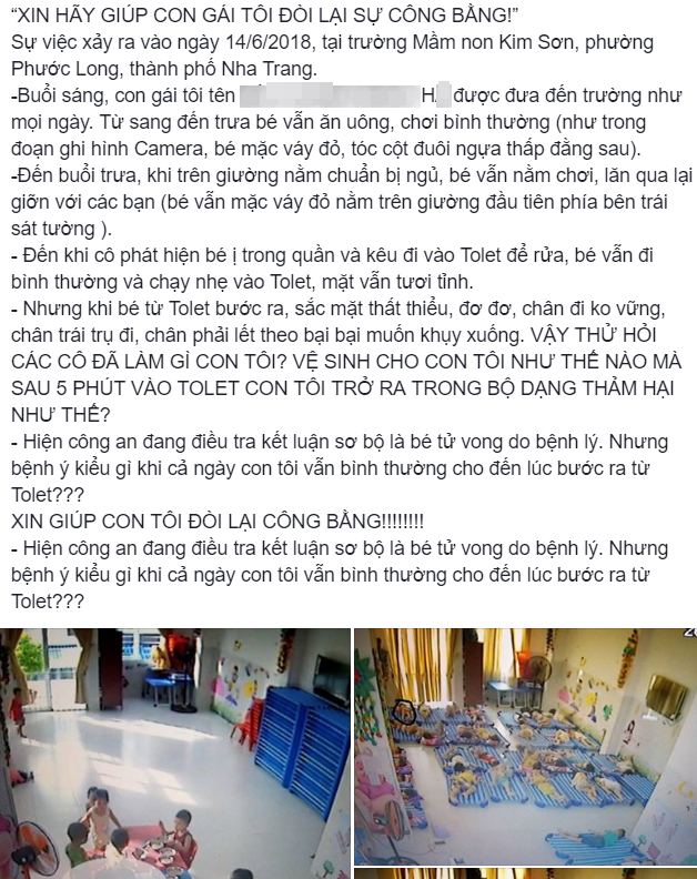Tìm ra nguyên nhân tử vong của bé gái 4 tuổi khi đi nhà trẻ ở Nha Trang - ảnh 1