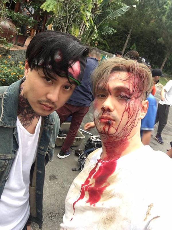 Việt Anh hóa trang be bét máu ở hậu trường 'Người phán xử' ngoại truyện ảnh 2