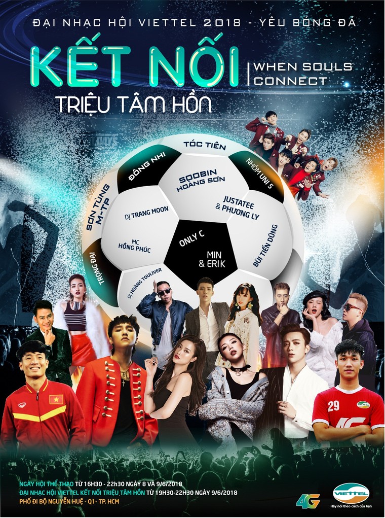 Nhiều sao trẻ hội tụ trong đại nhạc hội 'Viettel - kết nối triệu tâm hồn- yêu bóng đá' ảnh 1