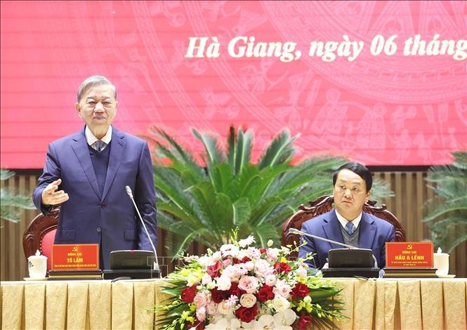 Tổng Bí thư Tô Lâm thăm và làm việc tại tỉnh Hà Giang ảnh 1