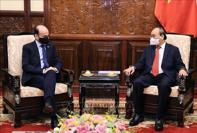 Chủ tịch nước Nguyễn Xuân Phúc tiếp các Đại sứ đến trình Quốc thư ảnh 6