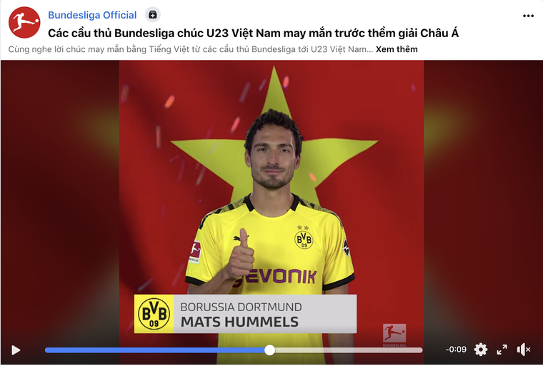 Mats Hummels cùng dàn sao Bundesliga cổ vũ U23 Việt Nam trước thềm ra quân ảnh 1