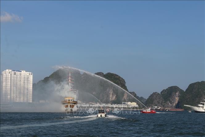 Diễn tập phương án phòng cháy, chữa cháy cho tàu du lịch ảnh 1