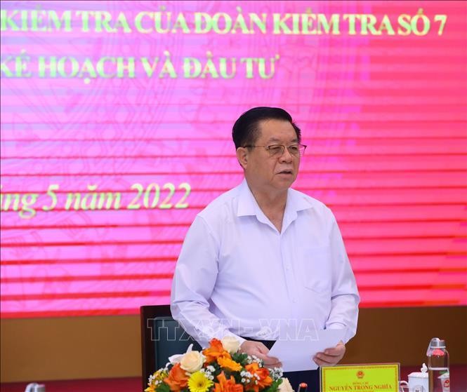 Đoàn Kiểm tra của Ban Chỉ đạo Trung ương làm việc với Bộ Kế hoạch và Đầu tư ảnh 1