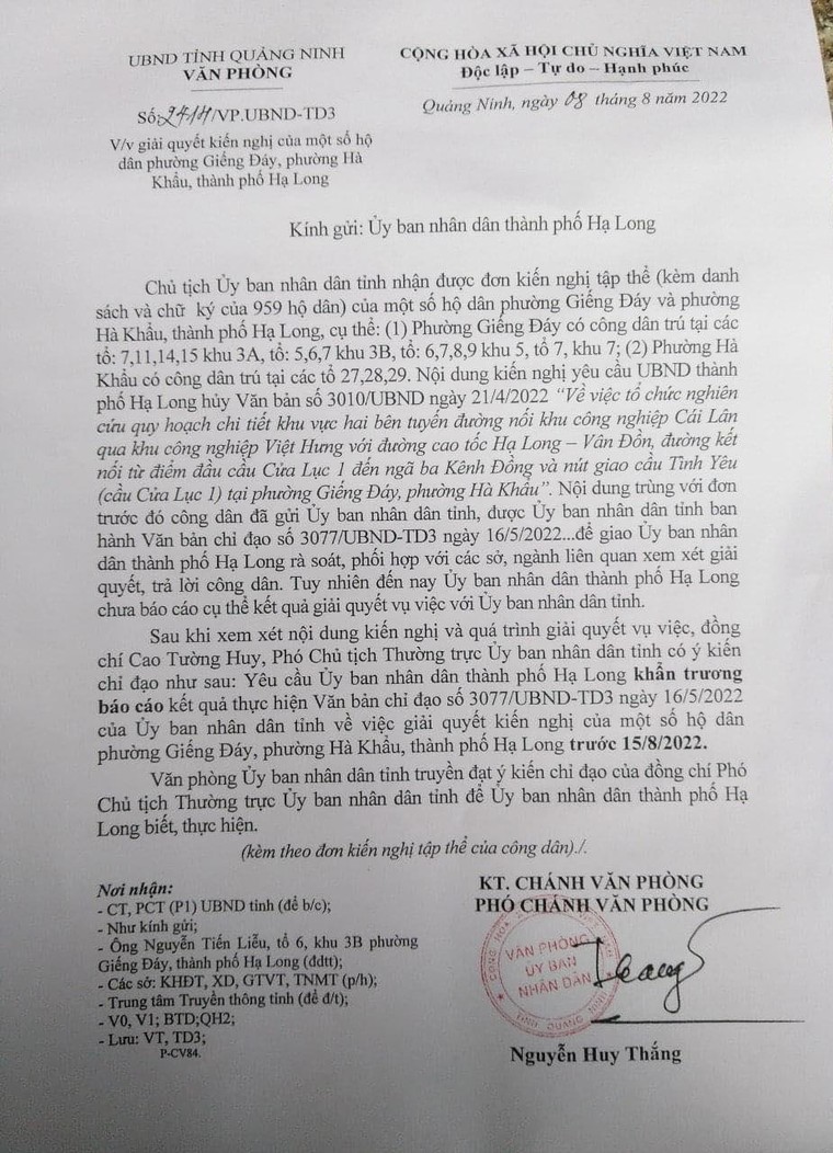 Tỉnh Quảng Ninh yêu cầu TP Hạ Long khẩn trương báo cáo về đề xuất quy hoạch trái lòng dân ảnh 1