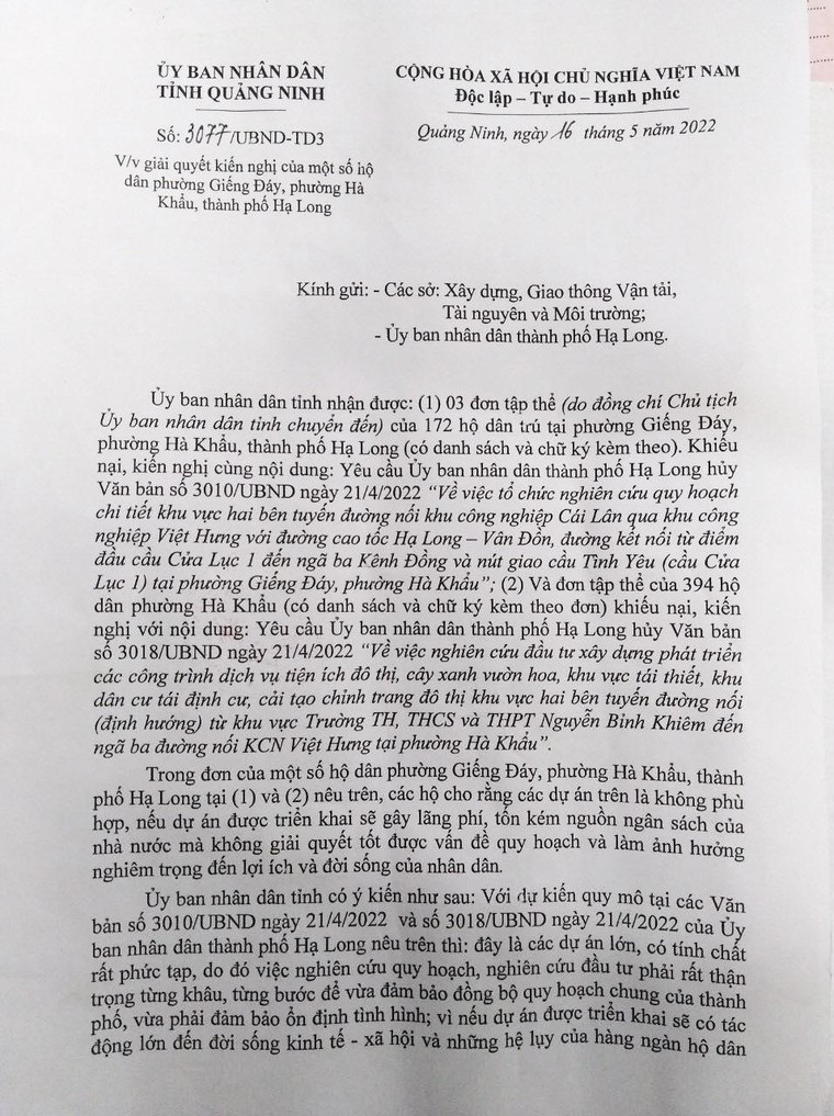 Tỉnh Quảng Ninh yêu cầu TP Hạ Long khẩn trương báo cáo về đề xuất quy hoạch trái lòng dân ảnh 2