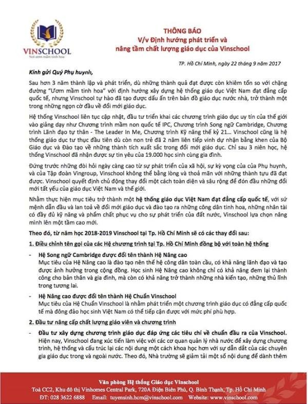 Vinschool tăng học phí, phụ huynh phản ứng gay gắt ảnh 2